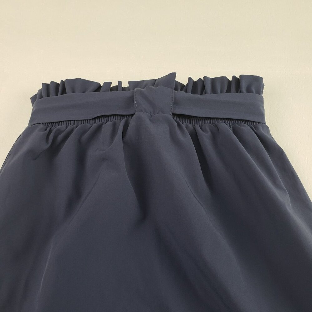Albion Belted Bow Skirt Womens XS Blue Side Zipper Knee Length Nylon Blend - Picture 7 of 10